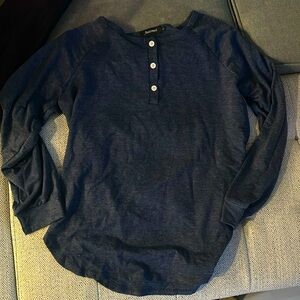 Oversized long sleeve women’s sleep shirt (navy blue)